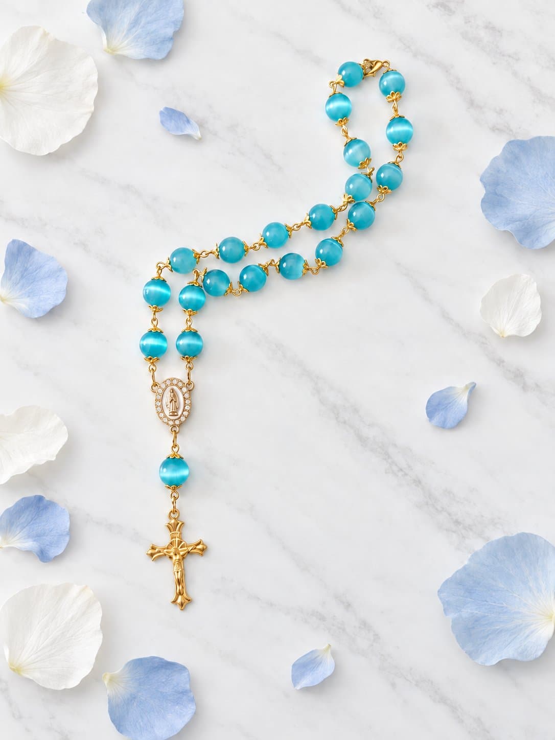 Baby Blue Eye Car Rosary